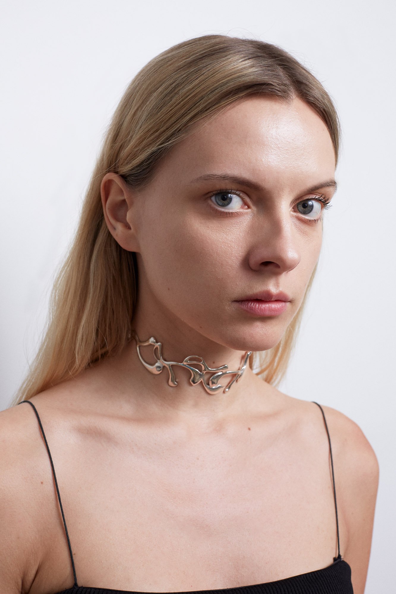MULTI logo choker - silver